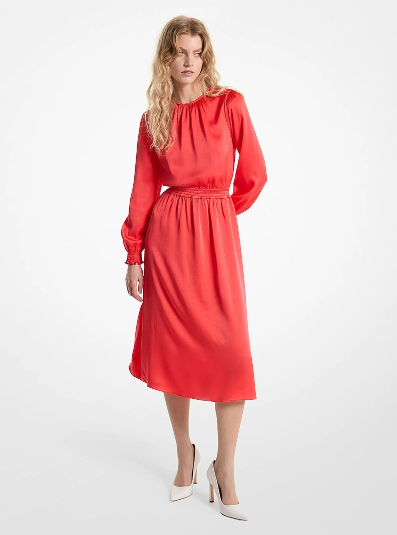Midikleid aus Satin mit R&uuml;ckenausschnitt