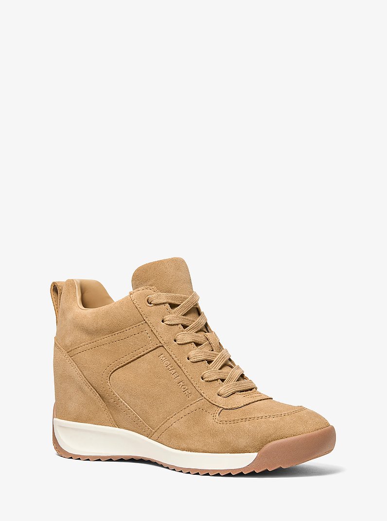 Espadrilles Nikko S2 en su&egrave;de &agrave; talon compens&eacute; in KAKI BR&Ucirc;L&Eacute; | Michael Kors