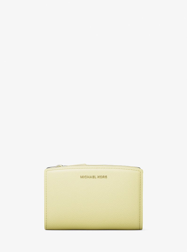 Bryant Medium Pebbled Leather Wallet in LEMON | Michael Kors