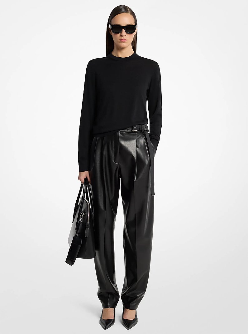 Cashmere and Wool Blend Sweater in BLACK | Michael Kors