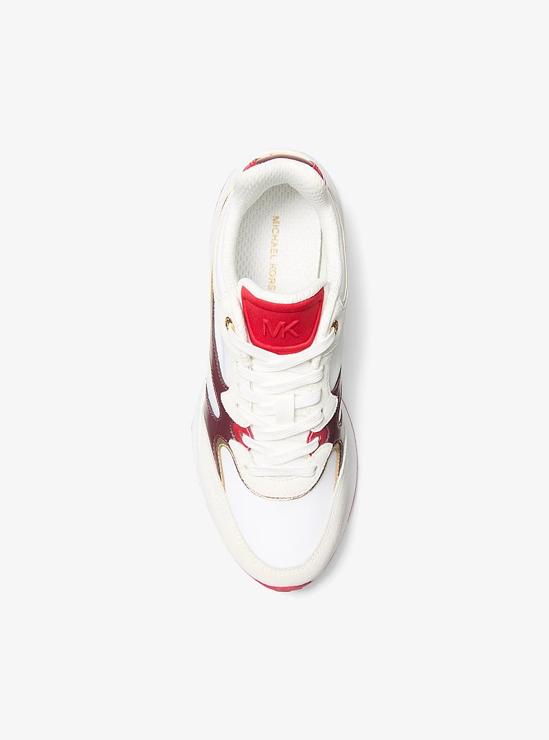Riley Mixed-Media Trainer in OXBLOOD MLTI | Michael Kors