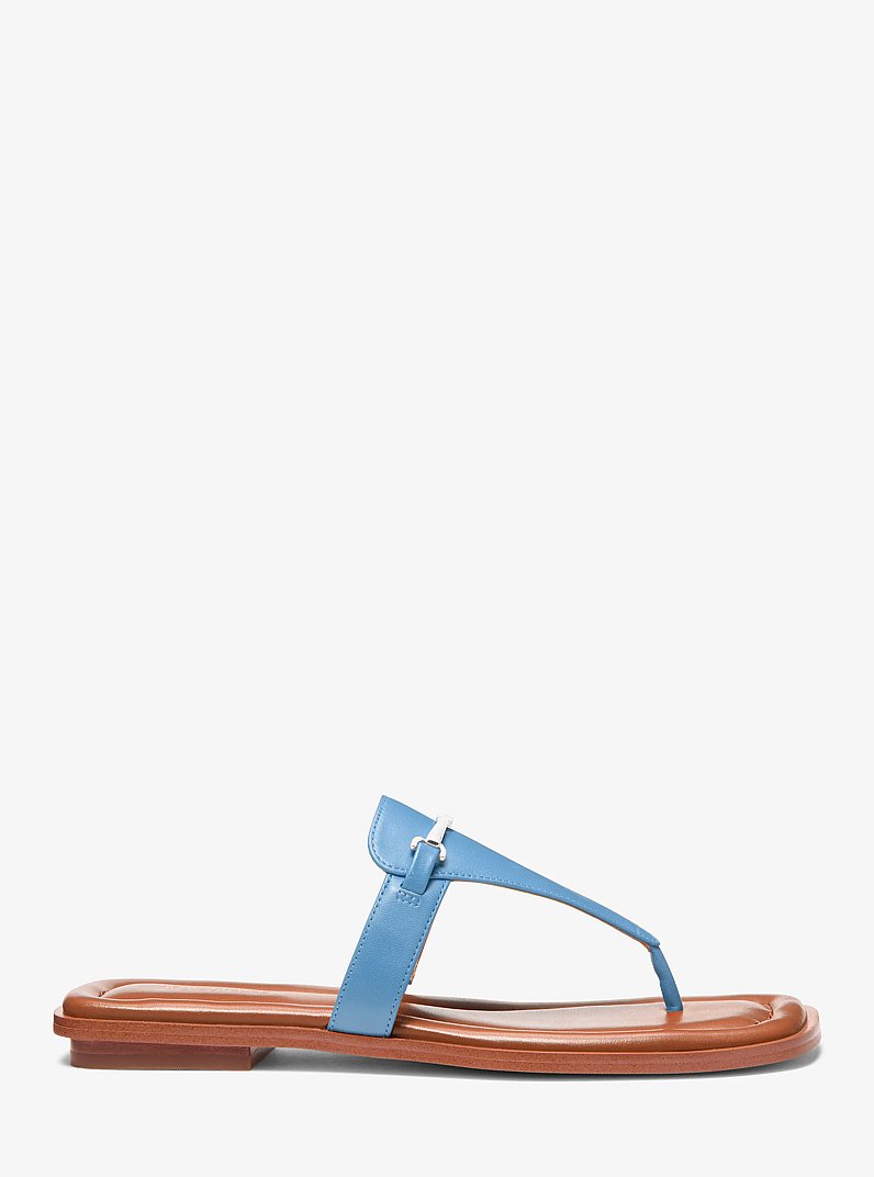 Sandale Lena en cuir &agrave; bride en T in BLEU PACIFIQUE | Michael Kors