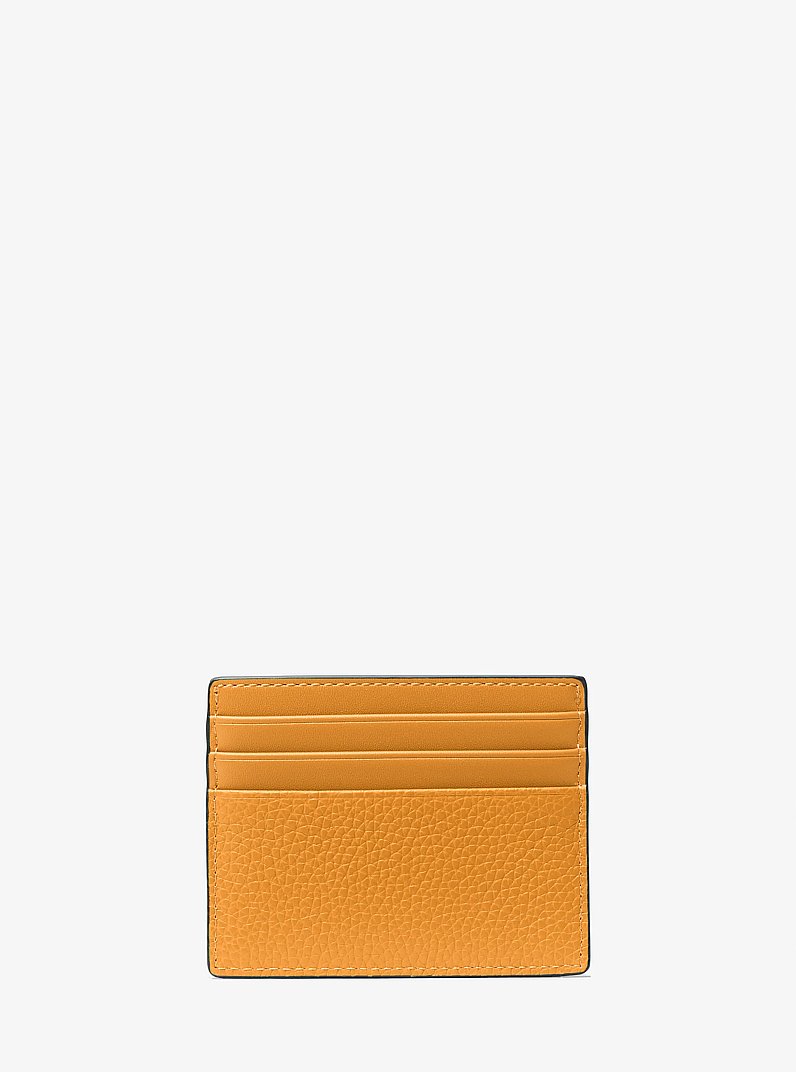 Cooper Pebbled Leather Tall Card Case in POP ORANGE | Michael Kors