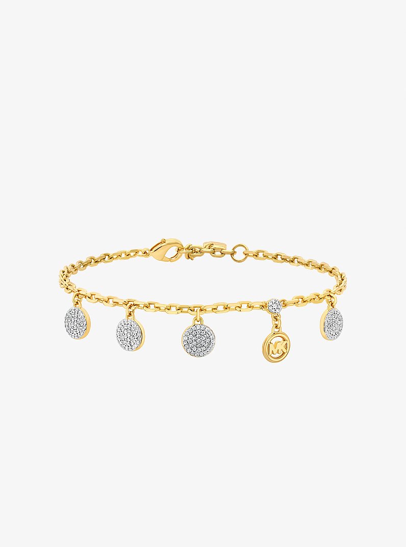 Pulsera con colgante en forma de disco con incrustaciones de pav&eacute; in BITONO | Michael Kors
