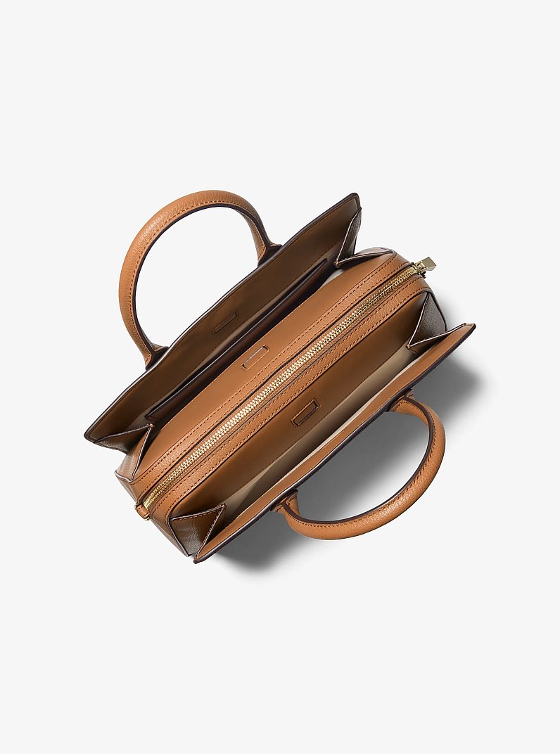 Laila Medium Signature Logo Satchel in BRN/ACORN | Michael Kors