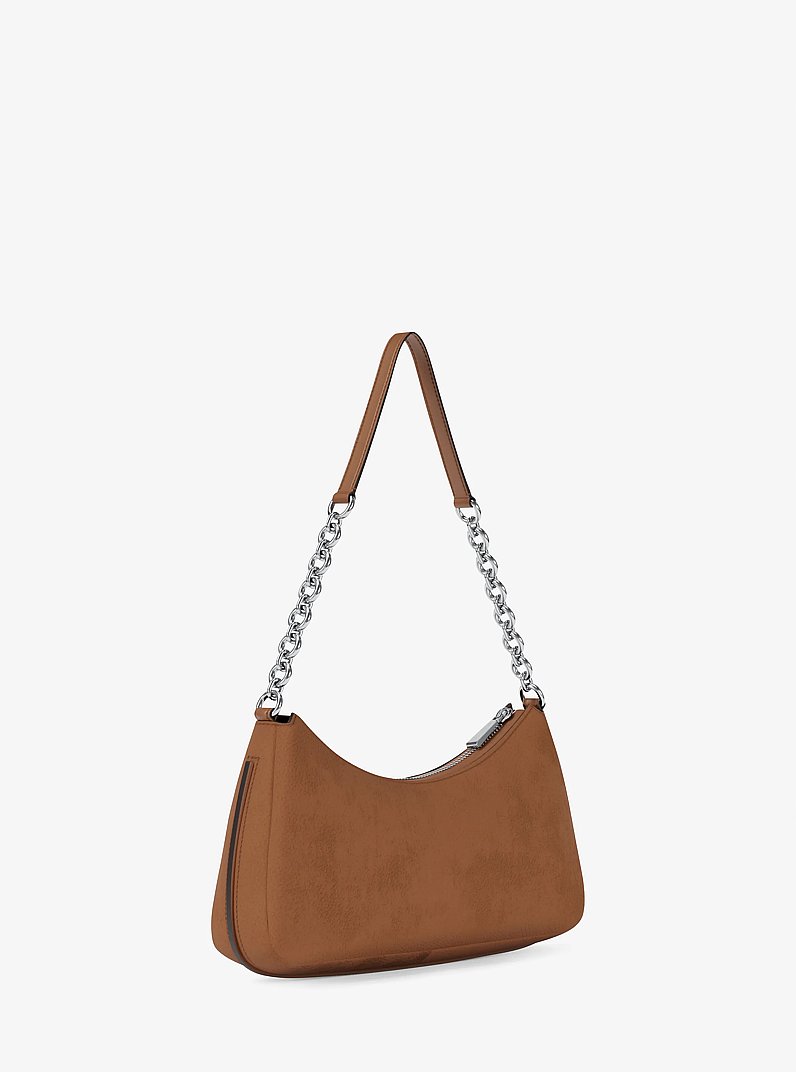 Nolita Medium Nubuck Chain Pochette in LUGGAGE | Michael Kors