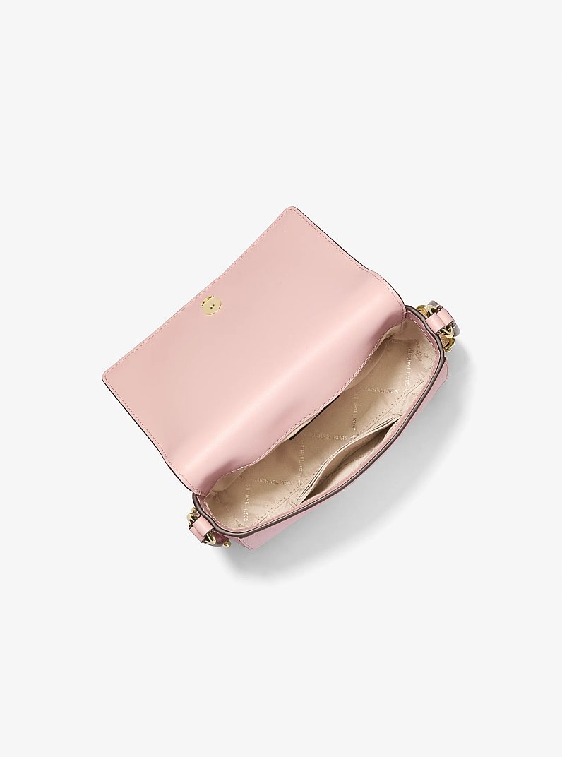 Borsa a tracolla Vincent piccola in pelle Saffiano con porta carte di credito con logo
