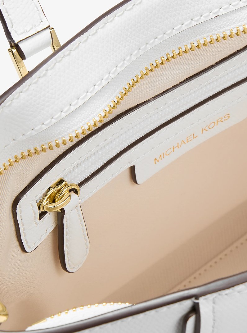Taryn Small Leather Convertible Crossbody Bag in OPTIC WHITE | Michael Kors
