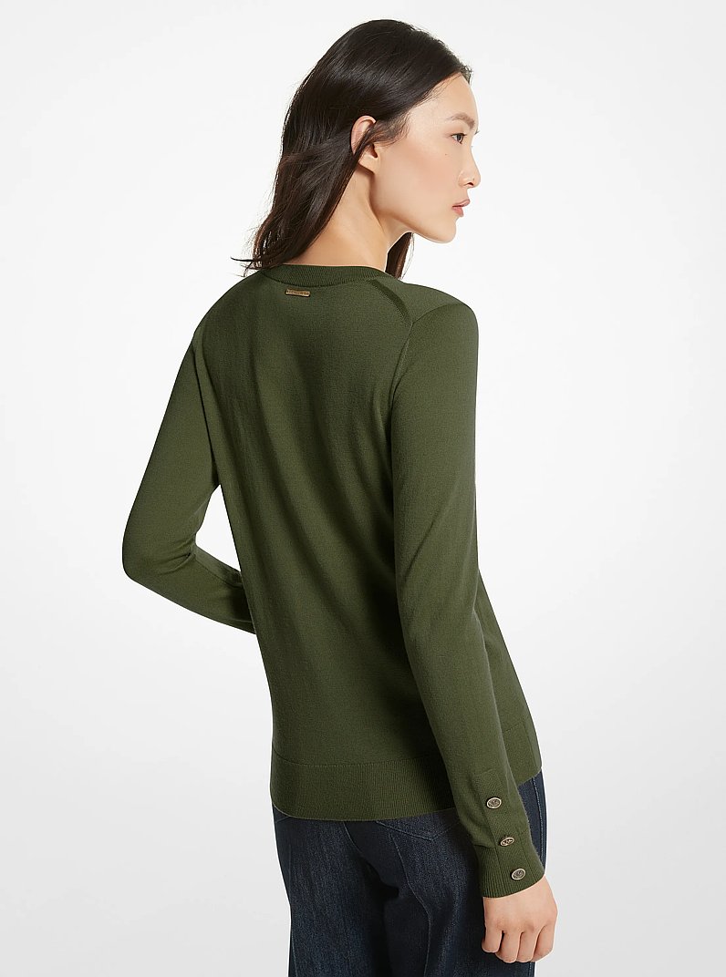 Merino Wool Blend Sweater in JADE | Michael Kors