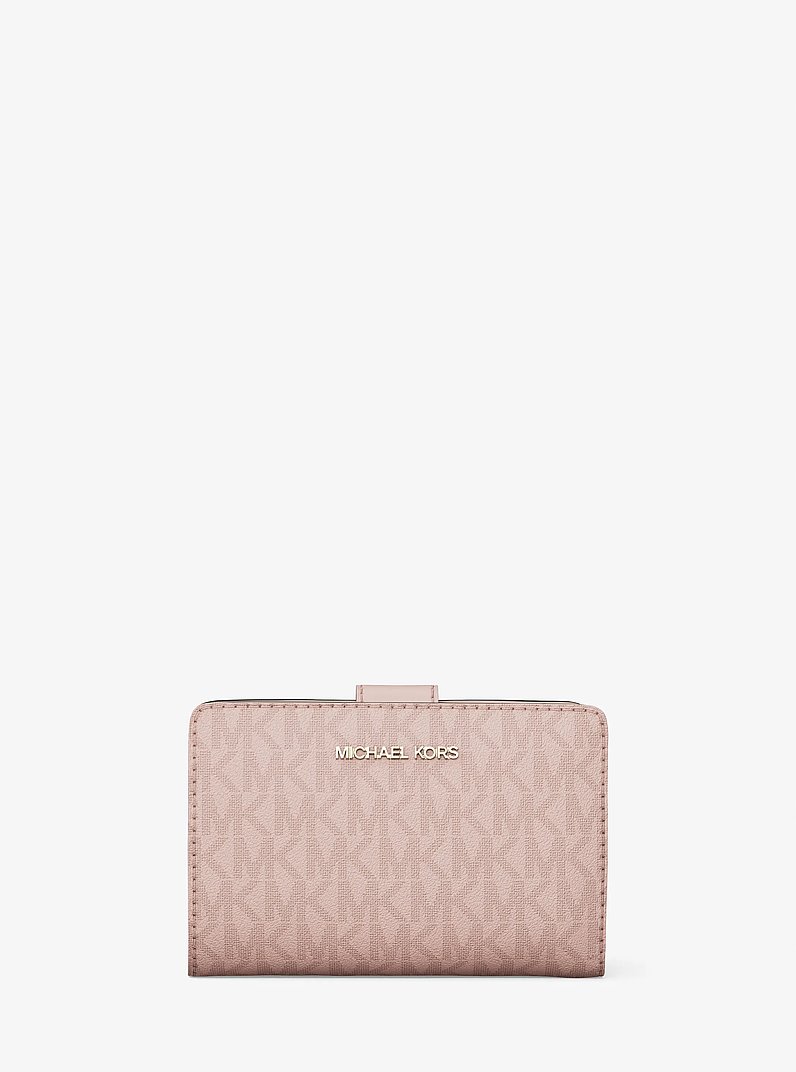 Jet Set Medium Signature Logo Bi-Fold Wallet in POWDER BLUSH | Michael Kors