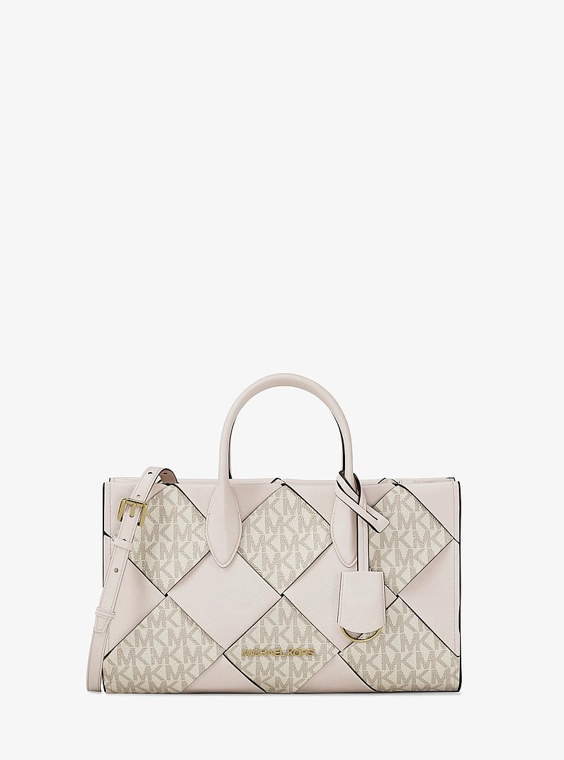 Borsa a mano Mirella piccola con stampa logo in CREMA CHIARO CANGIANTE | Michael Kors