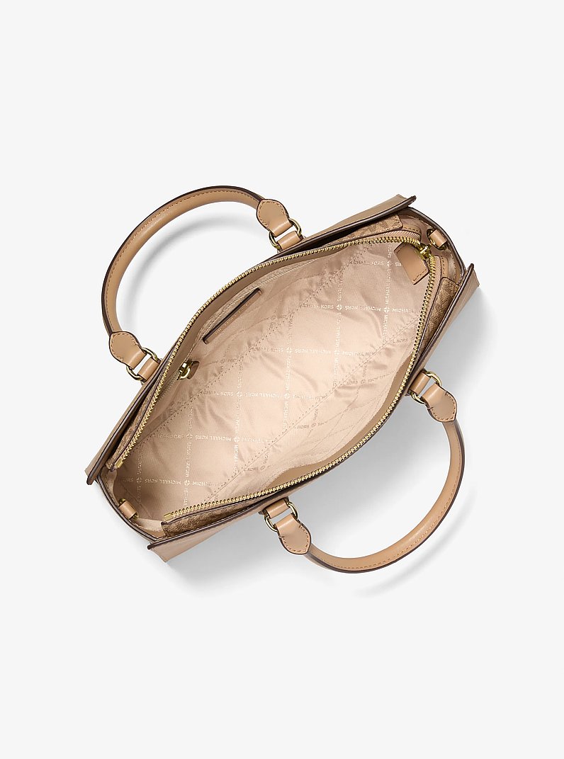 Arden Medium Top-Zip Satchel in CAMEL | Michael Kors