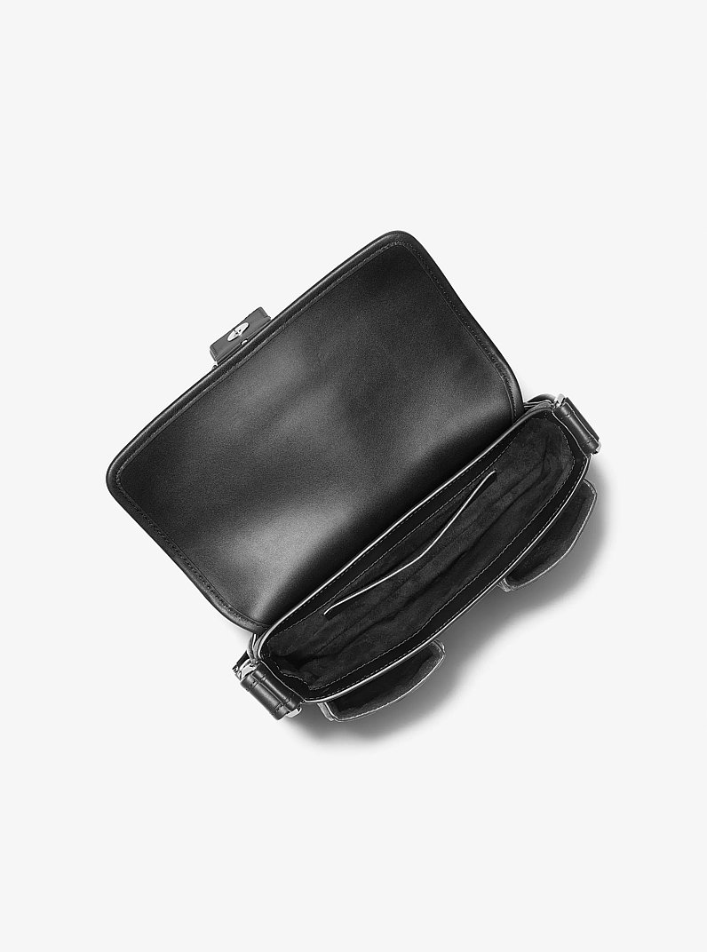 Colby Medium Empire Signature Logo Shoulder Bag in BLACK | Michael Kors