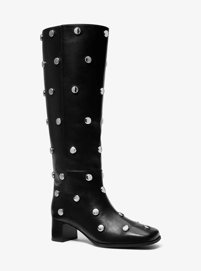 Matilda Flex Studded Leather Boot in BLACK | Michael Kors