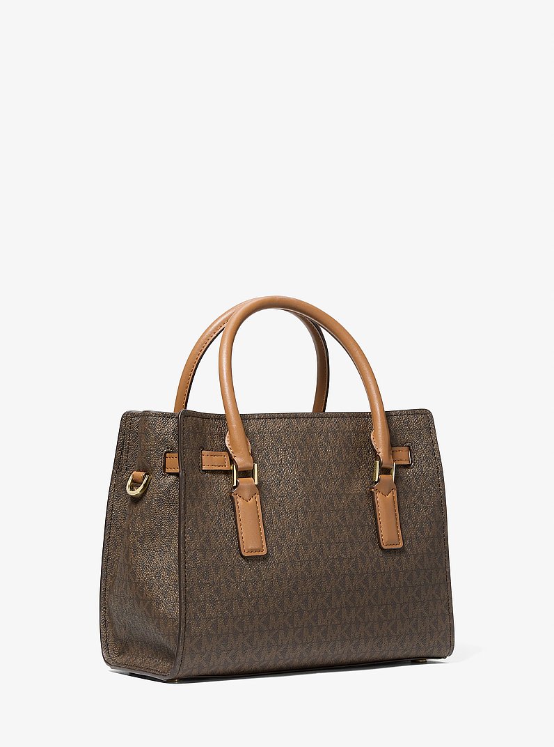 Borsa a tracolla Hamilton Moderne piccola con stampa logo in BRONZO/GHIANDA | Michael Kors