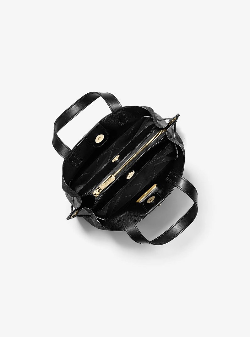 Emilia Small Logo Satchel in BLACK | Michael Kors