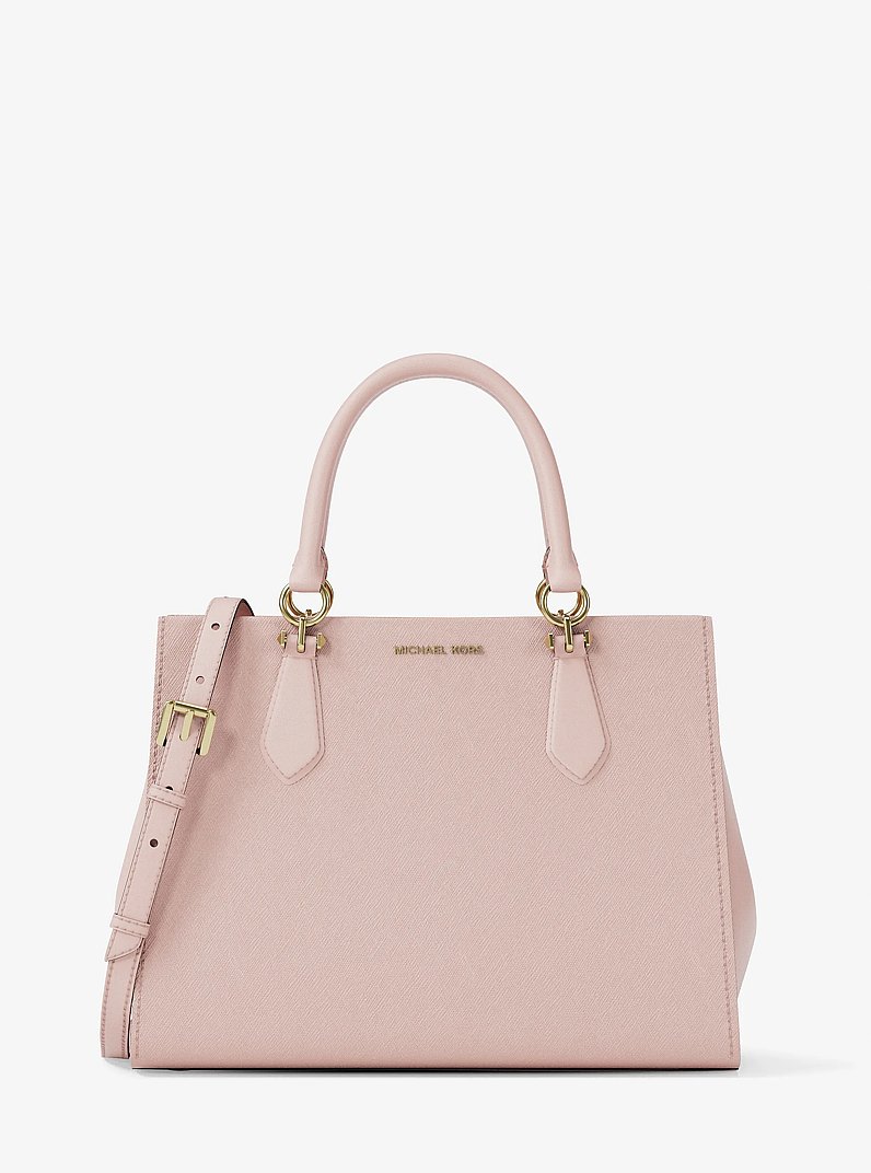 Bolso satchel Marilyn mediano en piel Saffiano in ROS&Aacute;CEO POLVORIENTO | Michael Kors