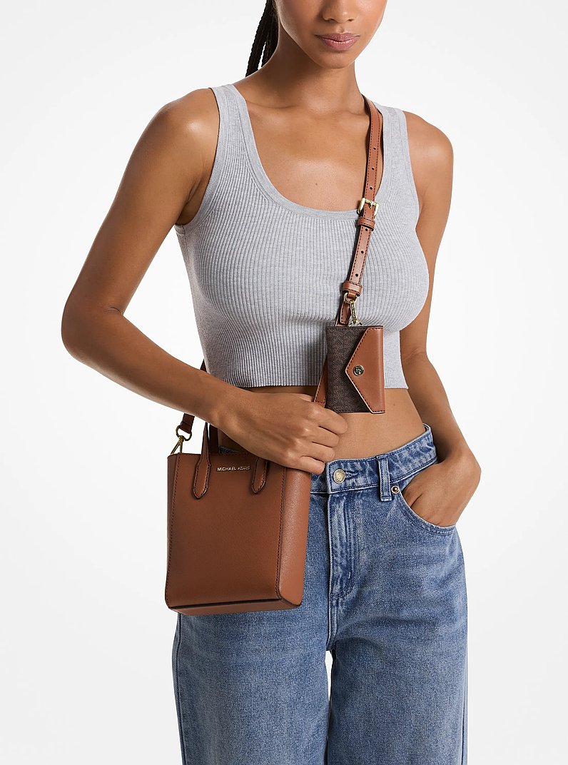 Vincent Extra-Small Saffiano Leather Crossbody Bag With Logo Card