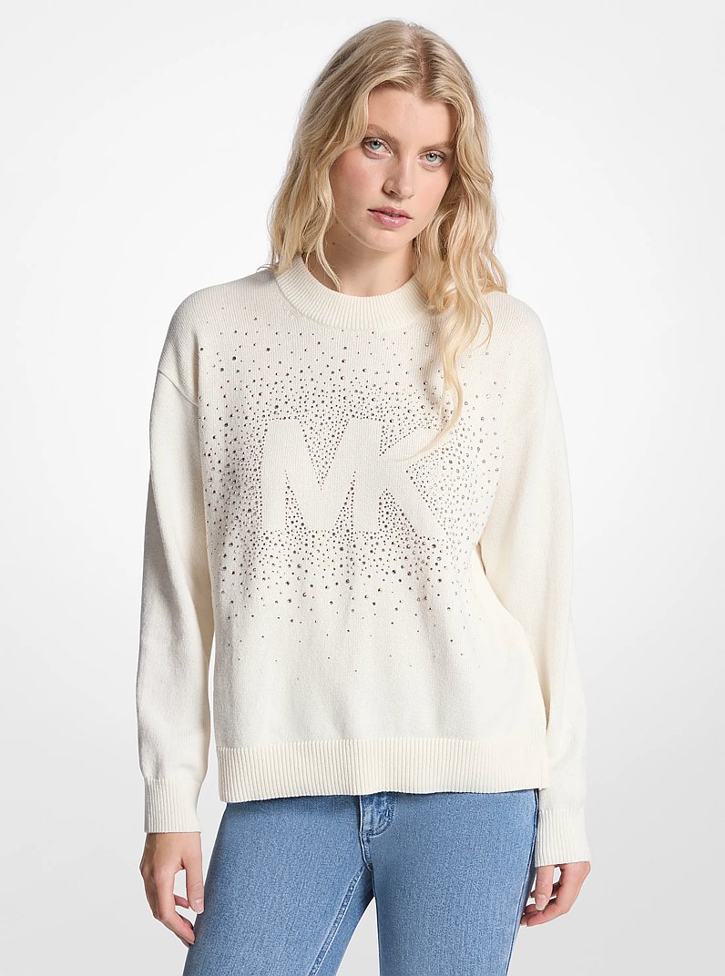 Chandail orn&eacute; en m&eacute;lange de coton &agrave; logo in OS | Michael Kors