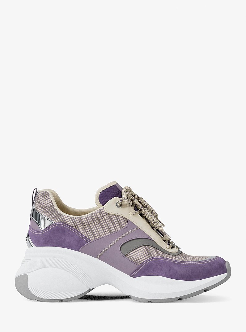 Kaia Mixed-Media Trainer in ORCHD HZ MLT | Michael Kors