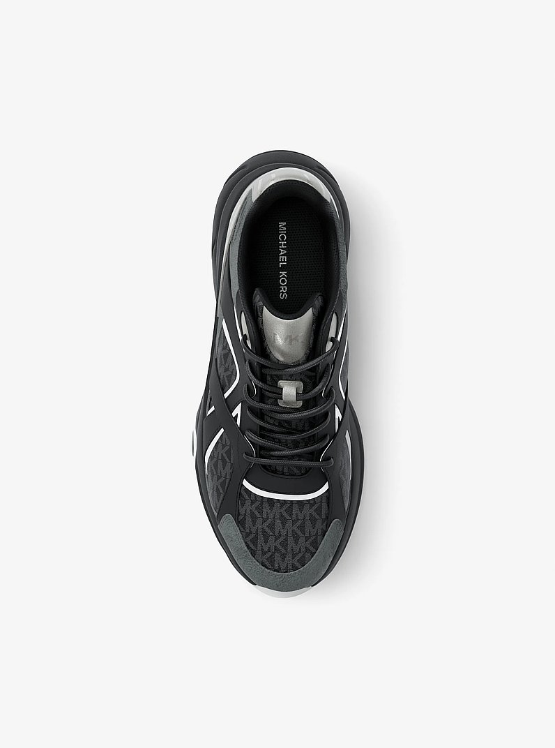 Leo Mixed-Media Trainer in BLACK | Michael Kors