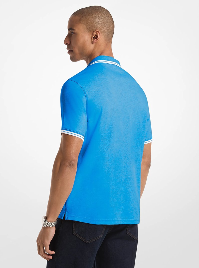 Greenwich Cotton Polo Shirt in PARIS BLUE HTR | Michael Kors