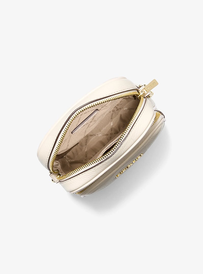 Jet Set Travel Medium Pebbled Leather Crossbody Bag in LT CREAM | Michael Kors