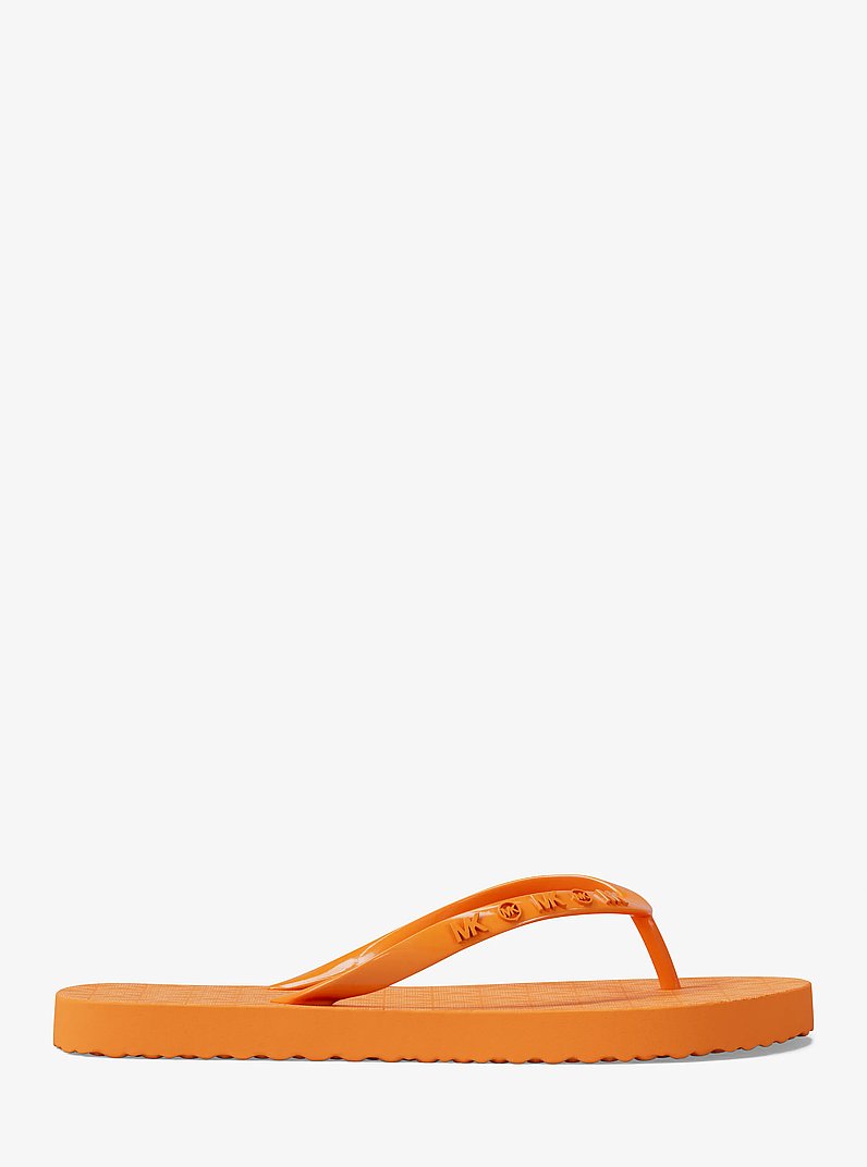 Signature Logo Flip Flops in POP ORANGE | Michael Kors