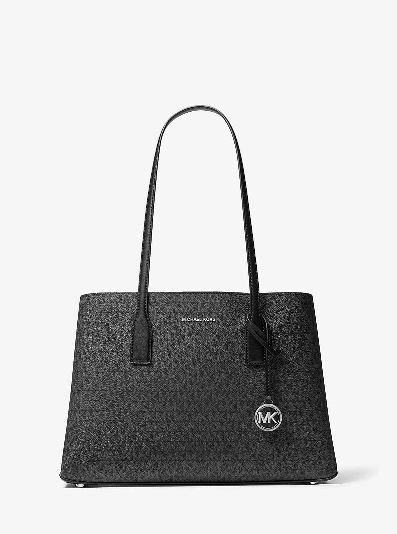 Ruthie Medium Signature Logo Tote Bag in BLACK | Michael Kors