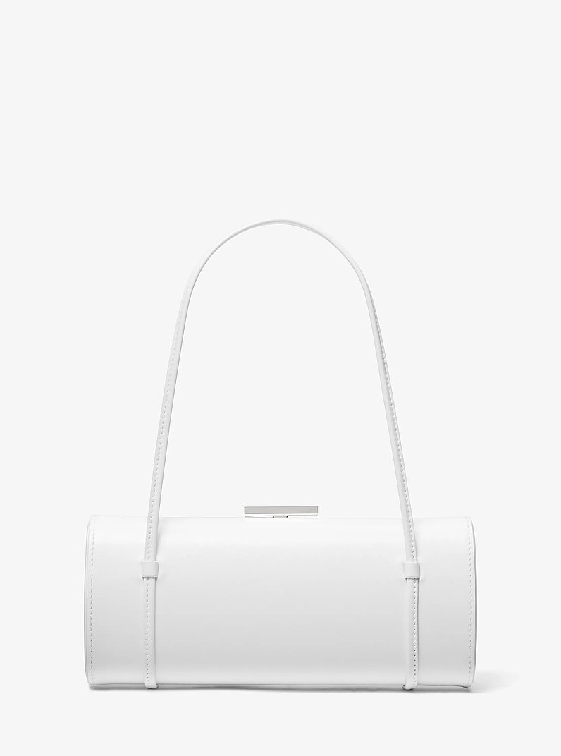 Natalie Leather Barrel Bag in OPTIC WHITE | Michael Kors
