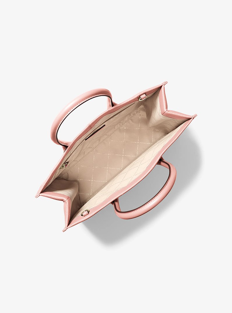 Mirella Medium Pebbled Leather Tote Bag in POWDER BLUSH | Michael Kors