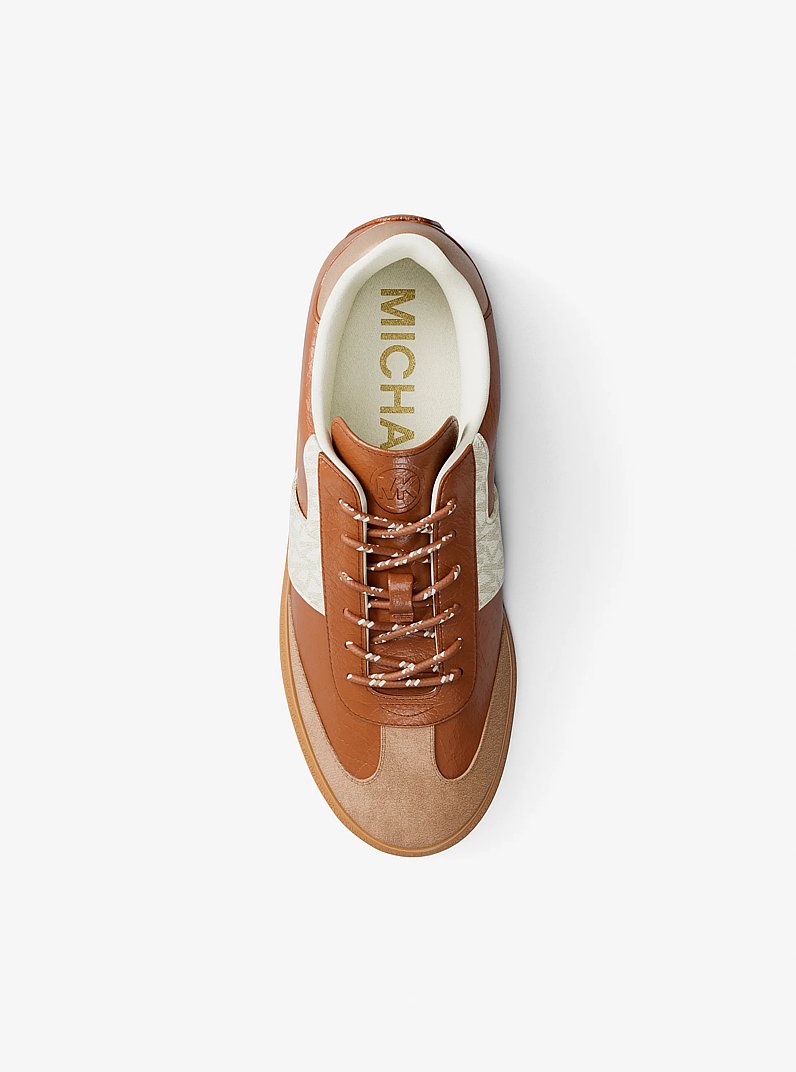 Sneaker Jovie aus Leder und Signature-Logostoff in LUGGAGE | Michael Kors