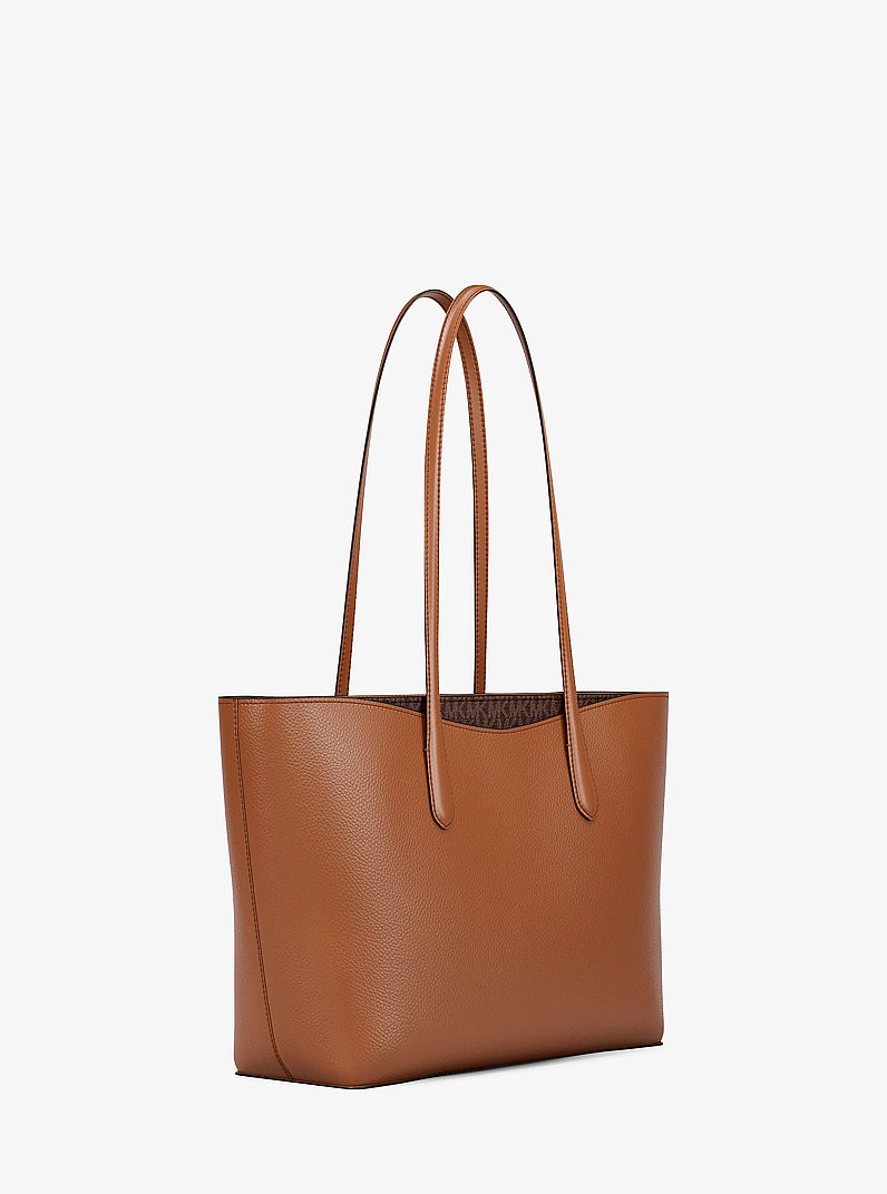 Arden Large Pebbled Leather Tote Bag in BROWN | Michael Kors