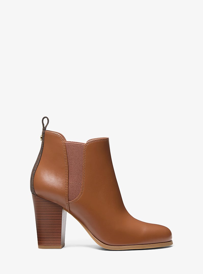 Evaline Signature Logo Trim Boot in LUGGAGE | Michael Kors
