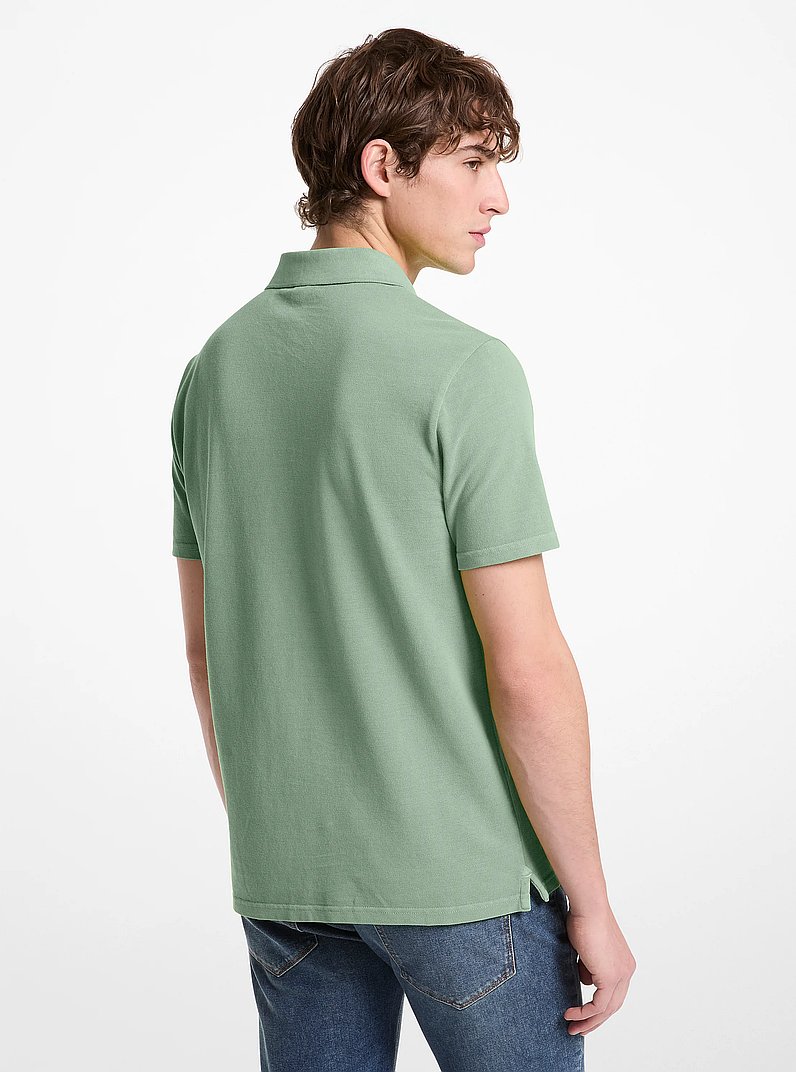 Cotton Piqu&eacute; Polo Shirt in SEA GREEN | Michael Kors
