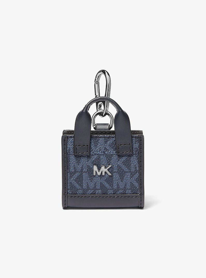 Micro estuche con logotipo de la marca para AirPods Pro&reg; de Apple in AZUL OSCURO/AZUL P&Aacute;LIDO | Michael Kors