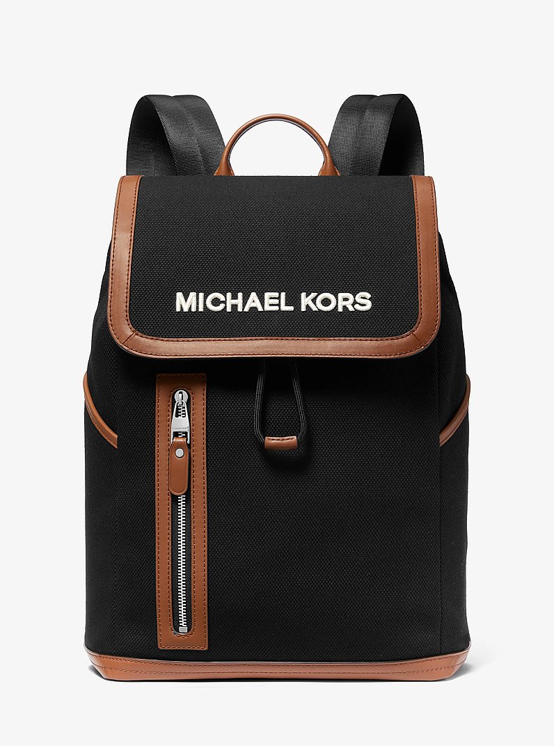 Brooklyn Cotton Canvas Backpack in BLACK | Michael Kors