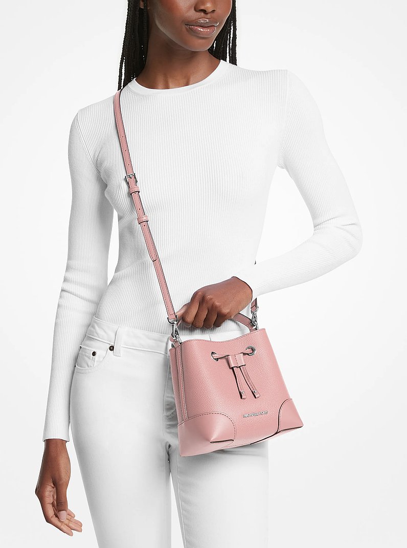 Mercer Small Pebbled Leather Bucket Bag in POWDER BLUSH | Michael Kors