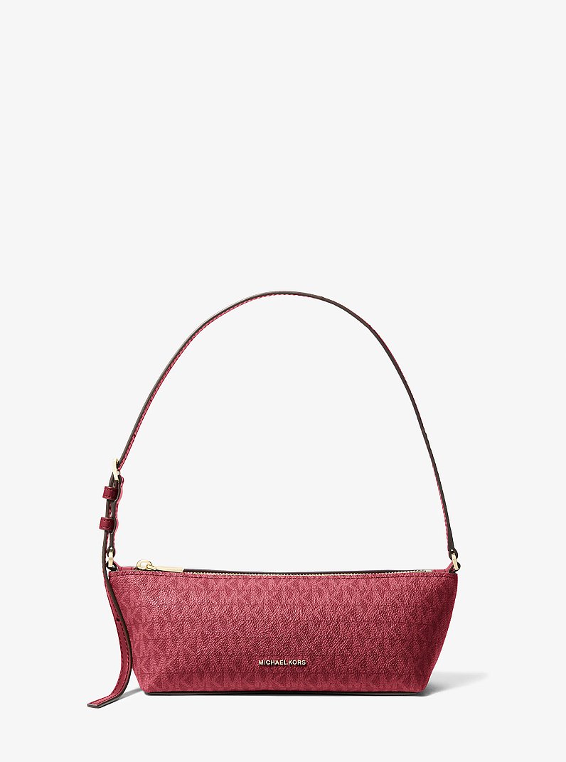 Laila Small Signature Logo Satchel in DEEP RED | Michael Kors