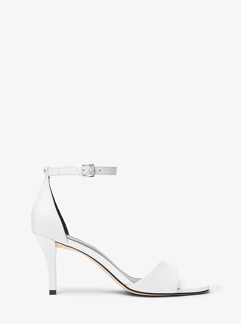 Jaida Leather Sandal in OPTIC WHITE | Michael Kors