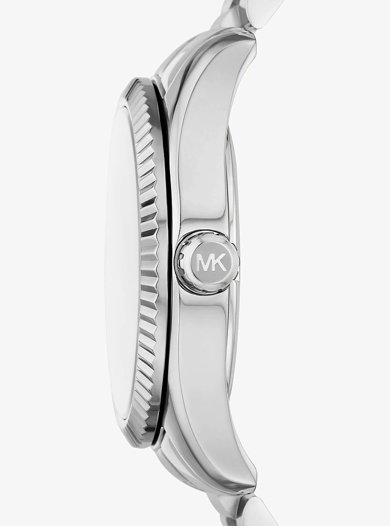Lexington Pav&eacute; Silver-Tone Watch in SILVER | Michael Kors