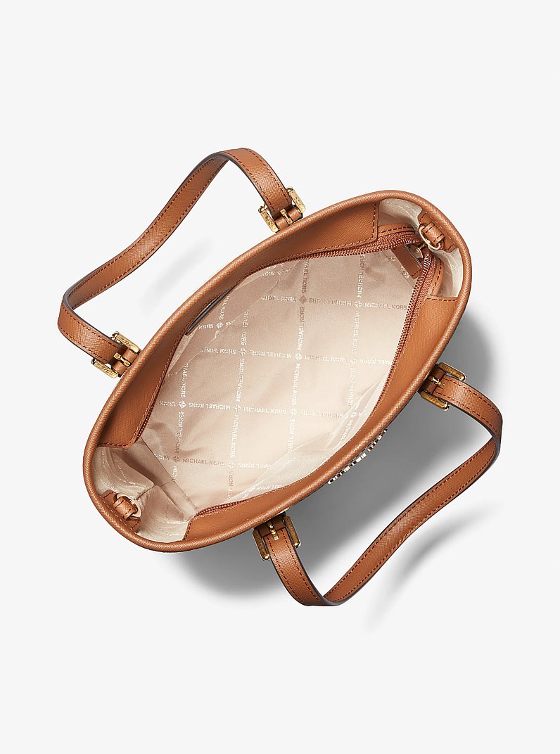 Jet Set Travel Extra-Small Logo Top-Zip Tote Bag in VANILLA | Michael Kors