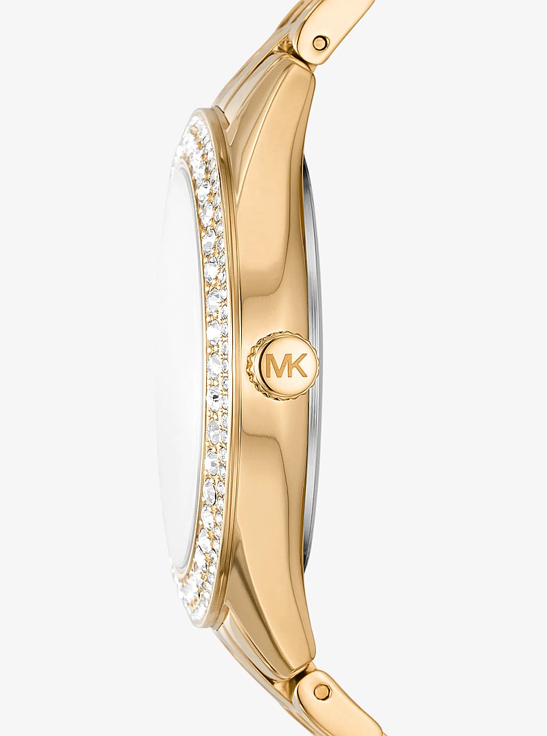 Orologio Harlowe in tonalit&agrave; oro con pav&eacute; in ORO | Michael Kors