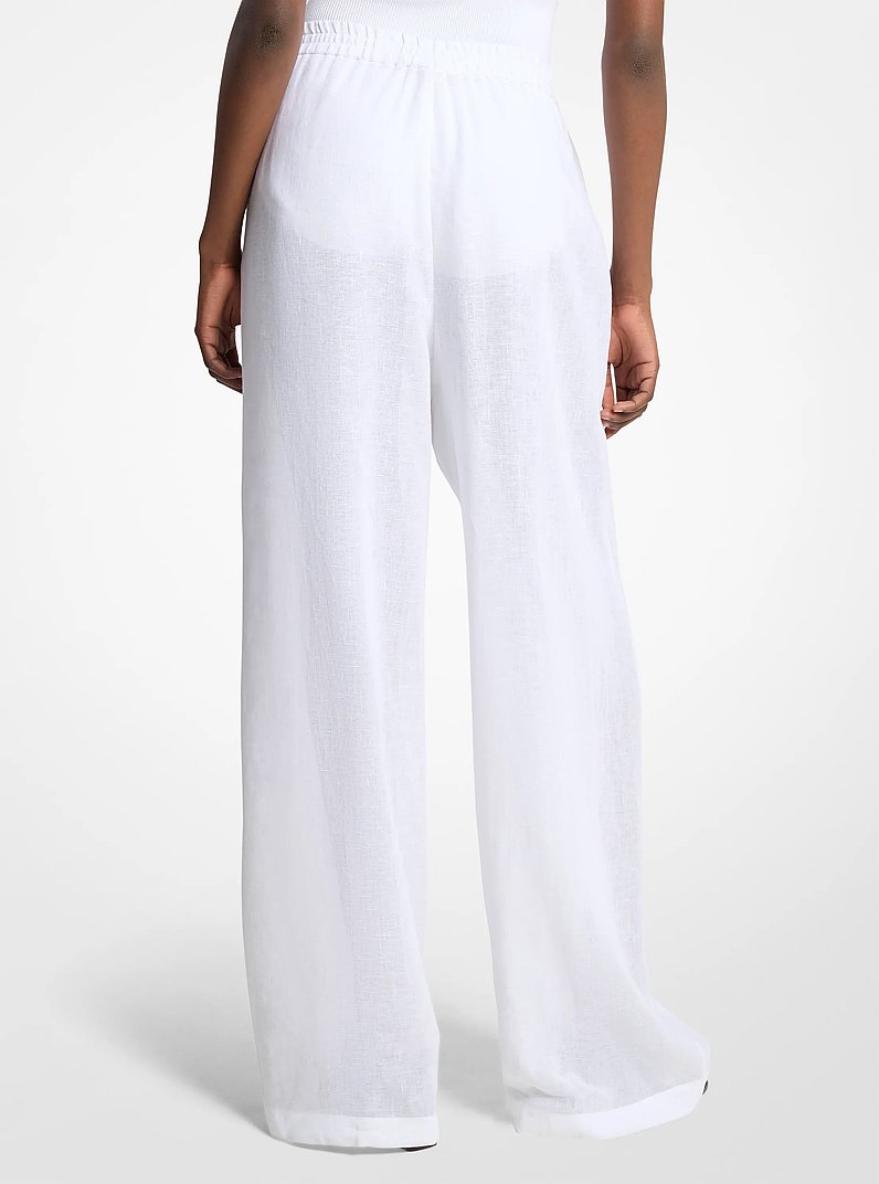 Linen Gauze Pajama Pants in OPTIC WHITE | Michael Kors