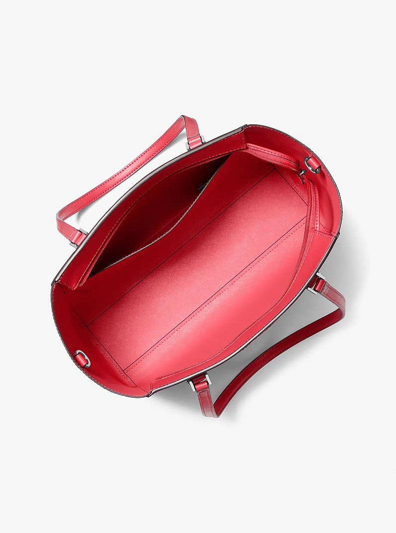 Charlotte Large Leather and Signature Logo 3-in-1 Tote Bag in HIBISCUS | Michael Kors