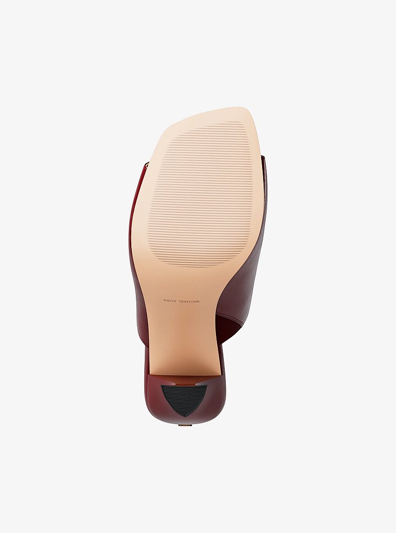 Mule Haisley en cuir in ROUGE PROFOND | Michael Kors