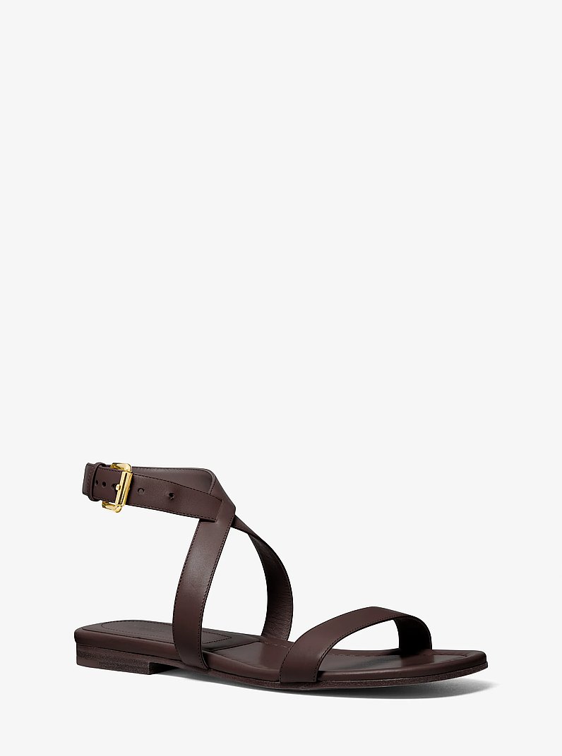Bridgette Leather Sandal in CHOCOLATE | Michael Kors