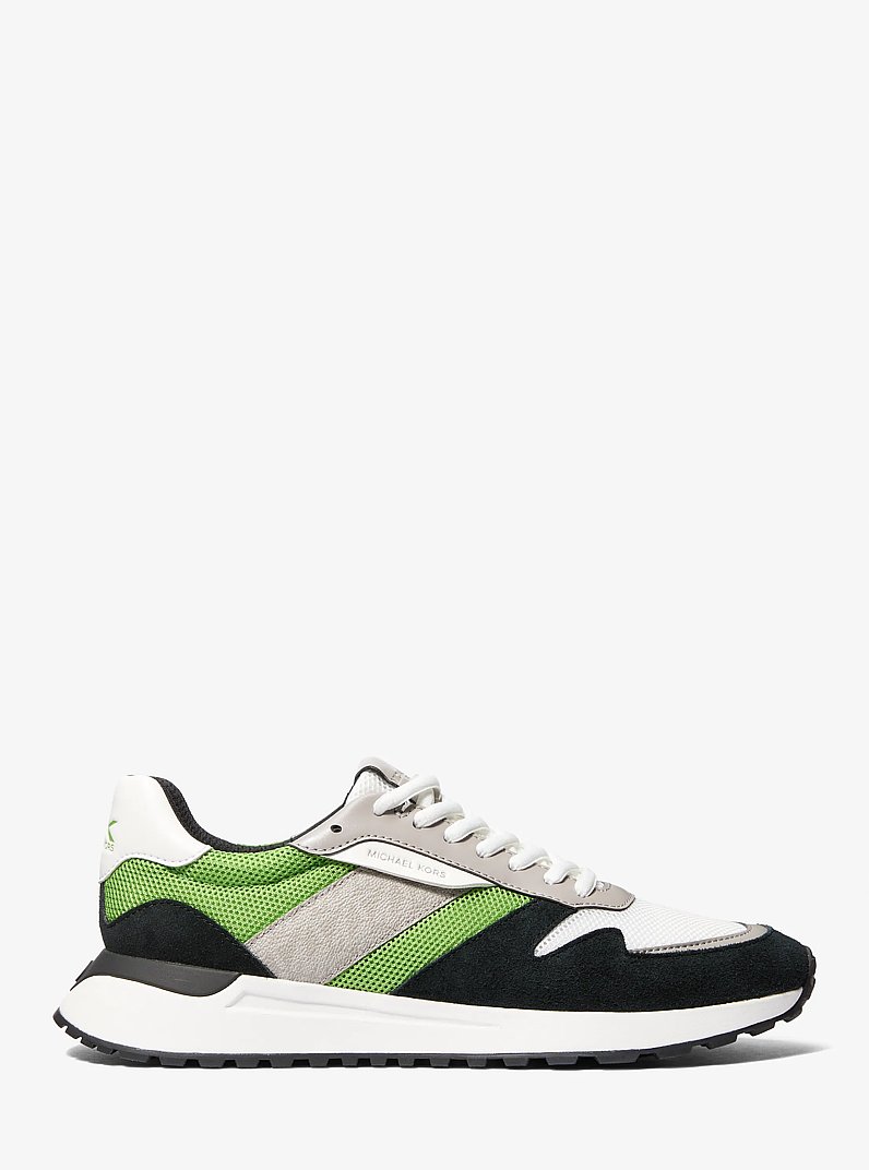 Dax Mixed-Media Trainer in JUNGLE | Michael Kors