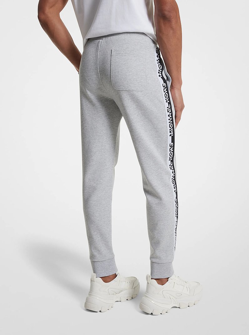 Pantalon de jogging en m&eacute;lange de coton &agrave; bande &agrave; logo in GRIS PIERRE | Michael Kors