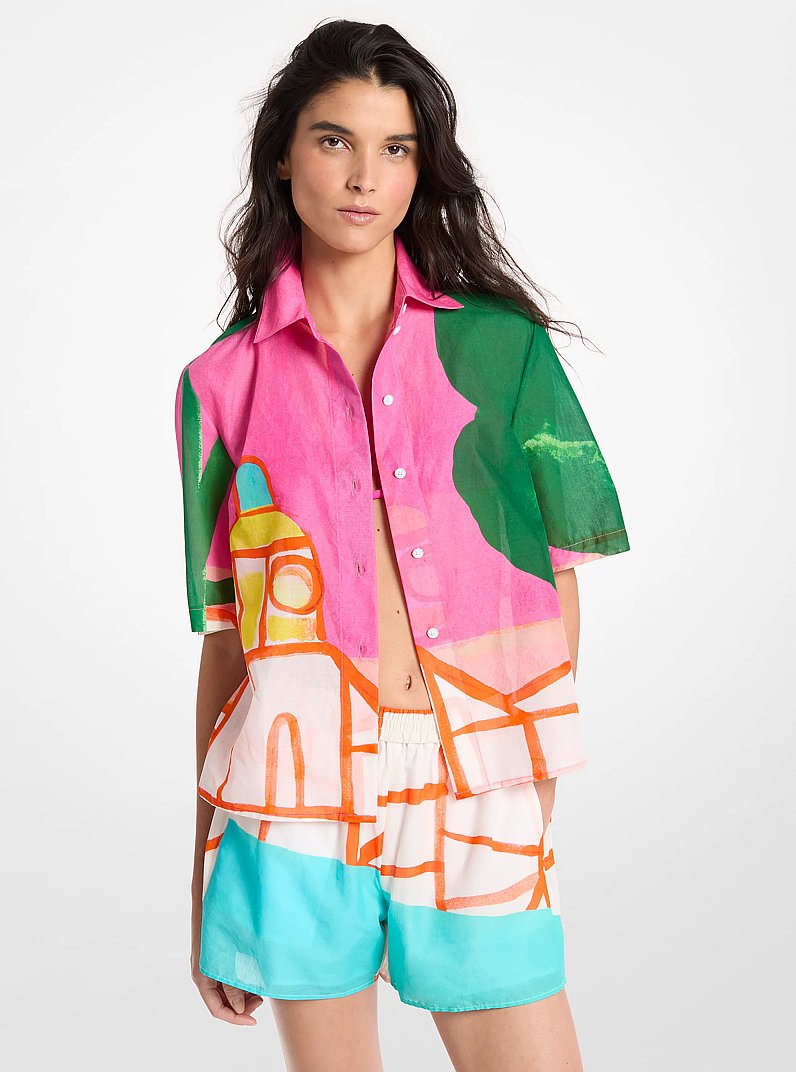 Michael Kors X Christina Zimpel Cotton Lawn Shirt   in WHITE | Michael Kors